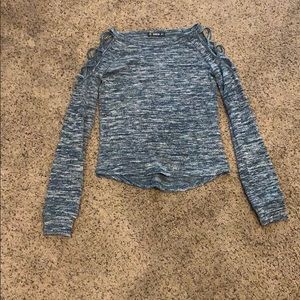 Shein blue and white long sleeves shirt